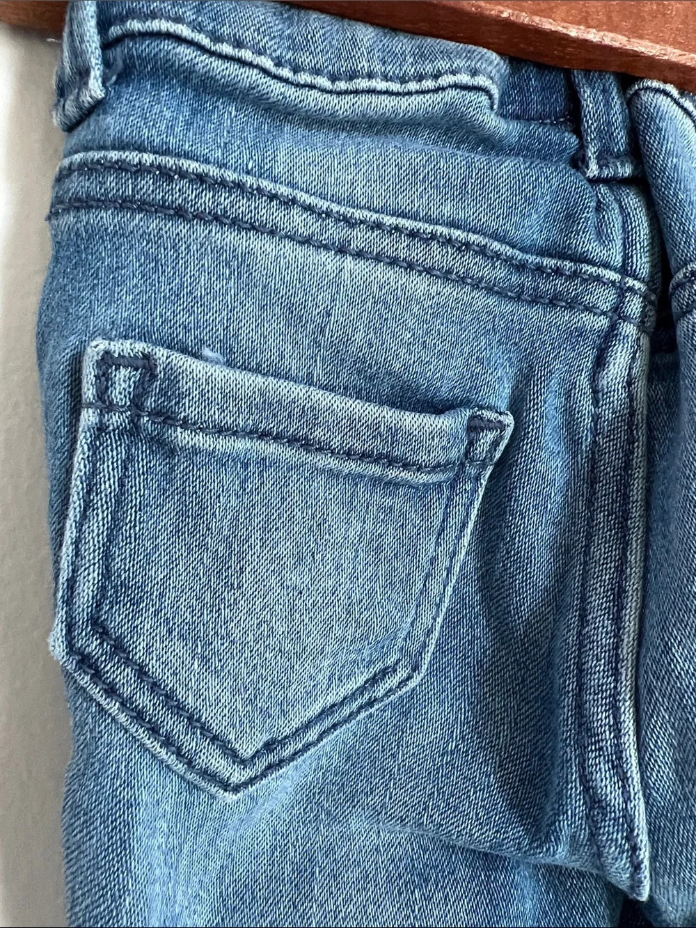 OshKosh B'gosh | Baby Blue Denim Jeans with Gold Bow Hem Detail Size 3 Months